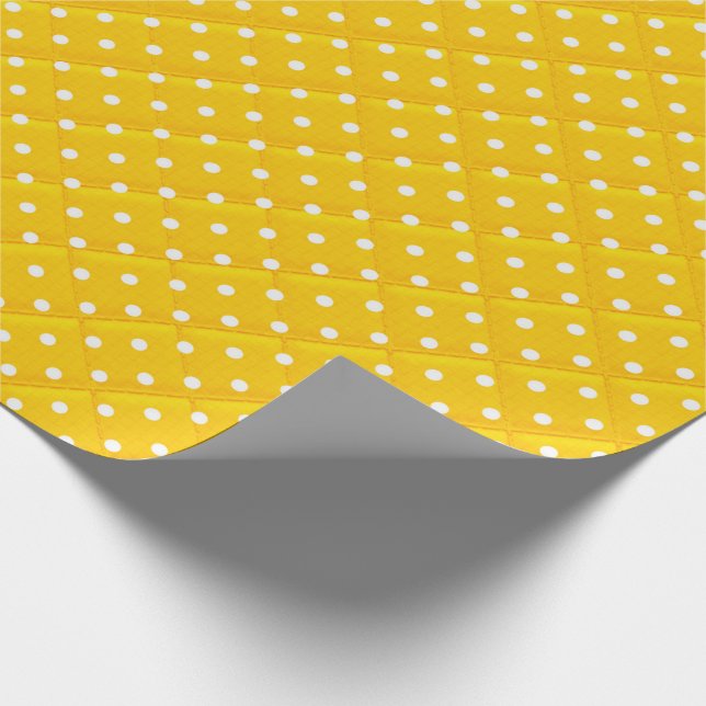 white polka dots on yellow wrapping paper (Corner)