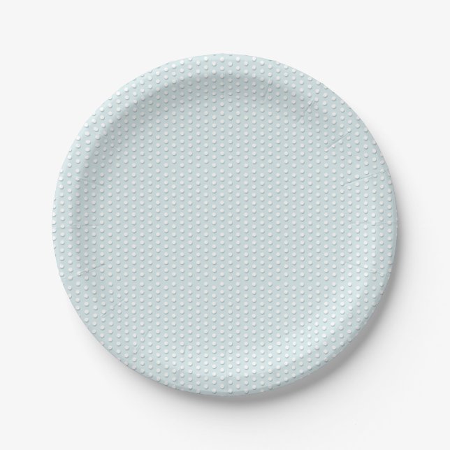White Polka Dots Paper Plate (Front)