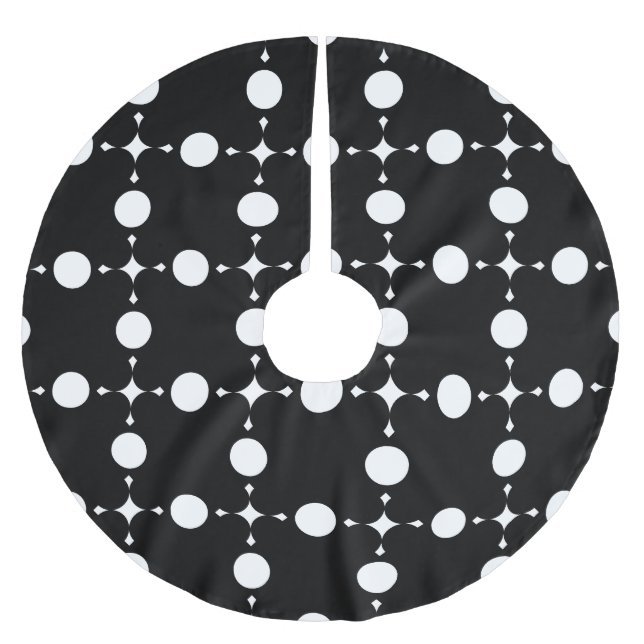 White Polka Dots, Polka Dot Pattern, Dots, Dotted Brushed Polyester Tree Skirt (Front)