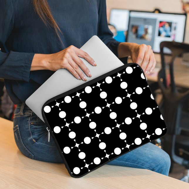 White Polka Dots, Polka Dot Pattern, Dots, Dotted Laptop Sleeve (Creator Uploaded)