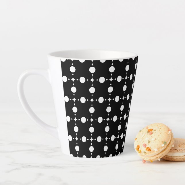 White Polka Dots, Polka Dot Pattern, Dots, Dotted Latte Mug (In Situ)