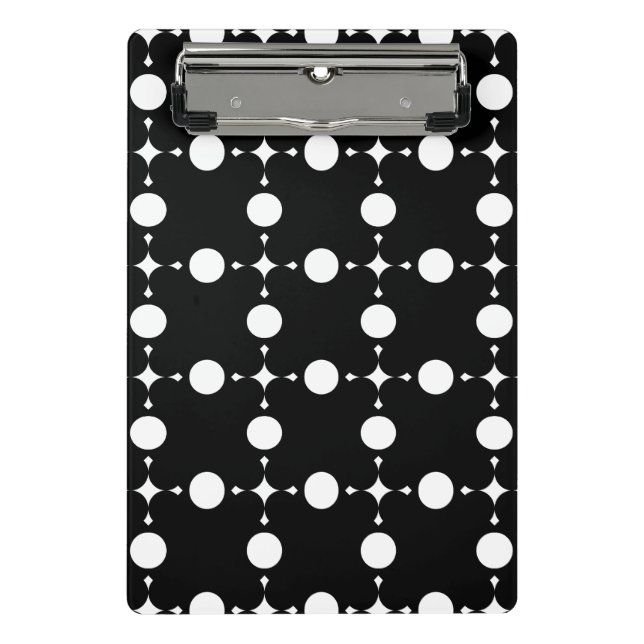White Polka Dots, Polka Dot Pattern, Dots, Dotted Mini Clipboard (Front)