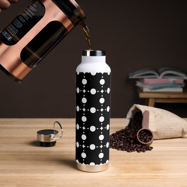 White Polka Dots, Polka Dot Pattern, Dots, Dotted Water Bottle (Coffee)
