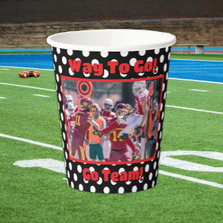 White Polka Dots- Red Accent Paper Cups