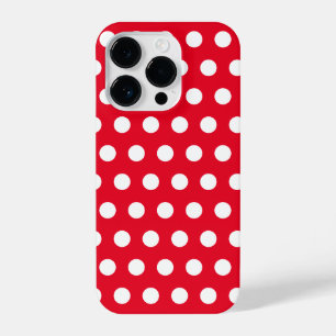 White Polka Dots Red iPhone Case or Choose Colours
