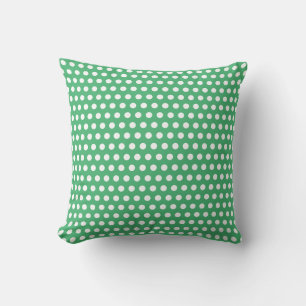 White Polka Dots Sea Green Colourful Bright Cushion