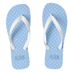 White Polka Dots Thongs