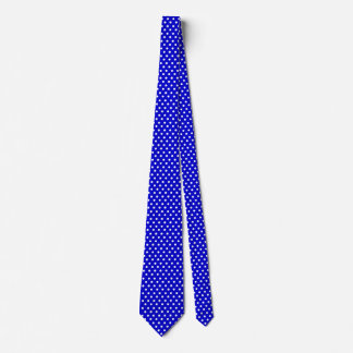 White Polkadots Medium Blue Tie Cheap Elega