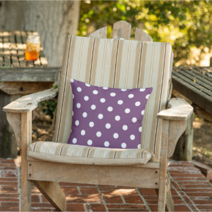 White Polkadots Pattern Amethyst Violet Purple Cushion