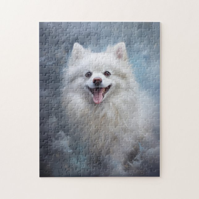 White pomeranian dog jigsaw puzzle (Vertical)