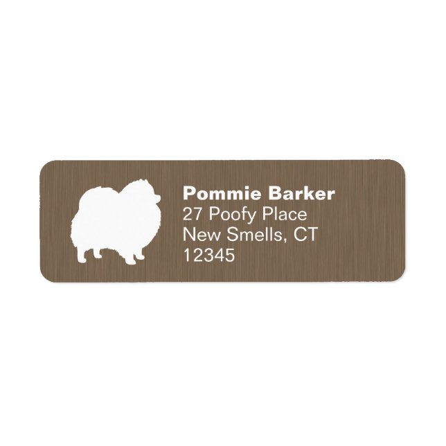 White Pomeranian Dog Silhouette Return Address Return Address Label (Front)