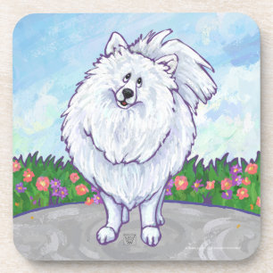 White Pomeranian Gifts & Accessories Coaster