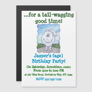 White Pomeranian Gifts & Accessories Magnetic Invitation