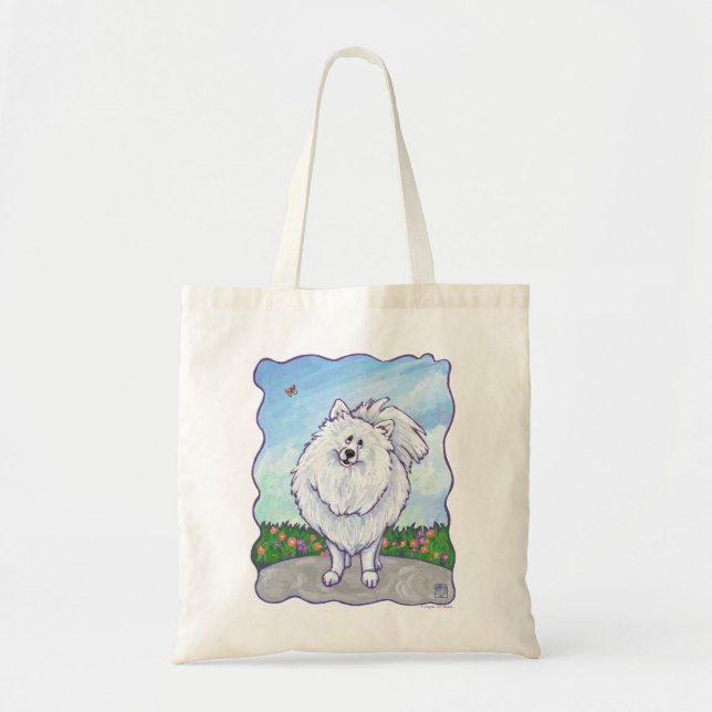 White Pomeranian Gifts & Accessories Tote Bag (Front)