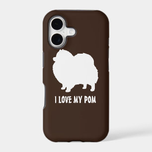White Pomeranian Silhouette - I Love My Pom