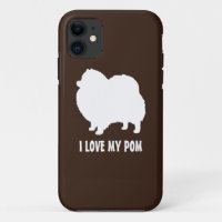 White Pomeranian Silhouette - I Love My Pom