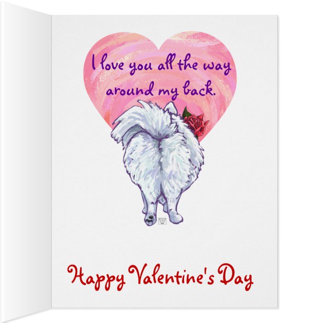 White Pomeranian Valentine's Day (Inside (Right))
