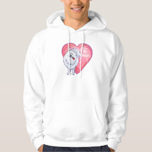 White Pomeranian Valentine's Day Hoodie