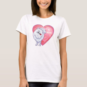 White Pomeranian Valentine's Day T-Shirt