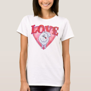 White Pomeranian Valentine's Day T-Shirt