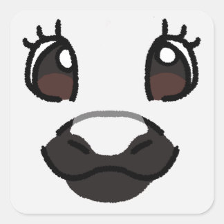 White Pony Square Sticker