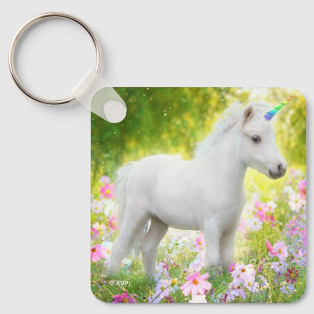 White Pony Unicorn Key Ring (Front)
