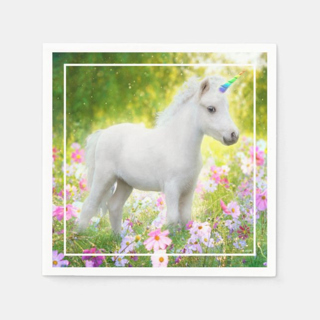 White Pony Unicorn Napkin (Front)