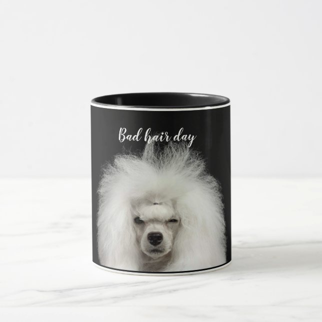 White Poodle Bad Hair Day Mug (Center)