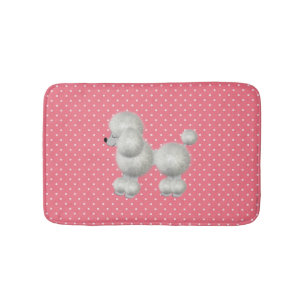 White Poodle Bath Mat