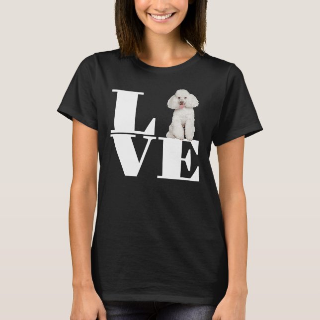 White Poodle Lover Premium T-Shirt (Front)