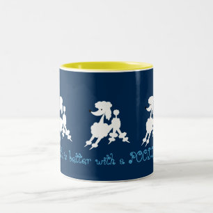 White Poodle Lovers Two-Tone Coffee Mug