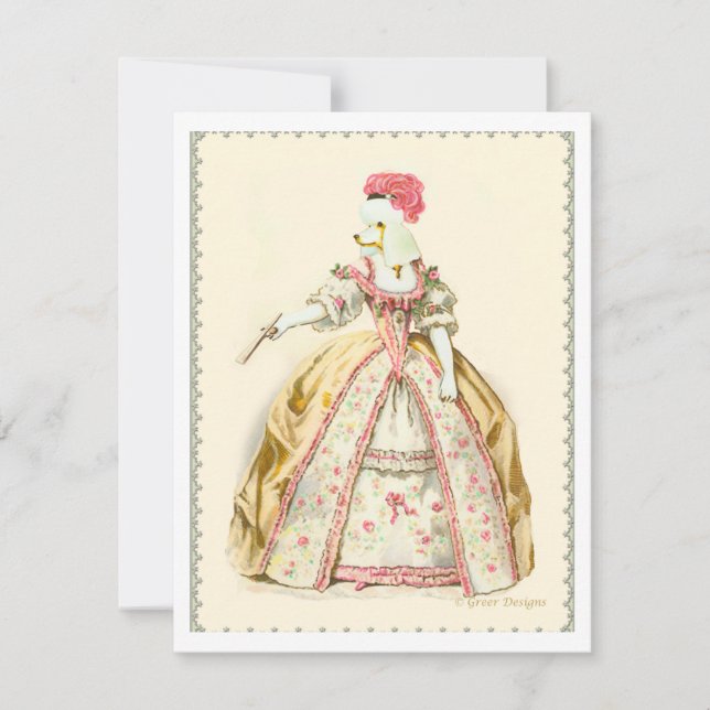 White Poodle Marie Antoinette French Fashion (Front)