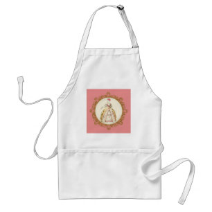 White Poodle Marie Antoinette Standard Apron