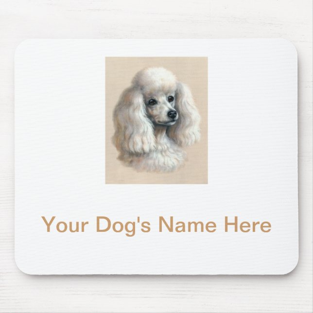 White Poodle Mouse Pad (Front)