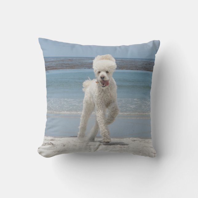 White Poodle Pillow (Front)