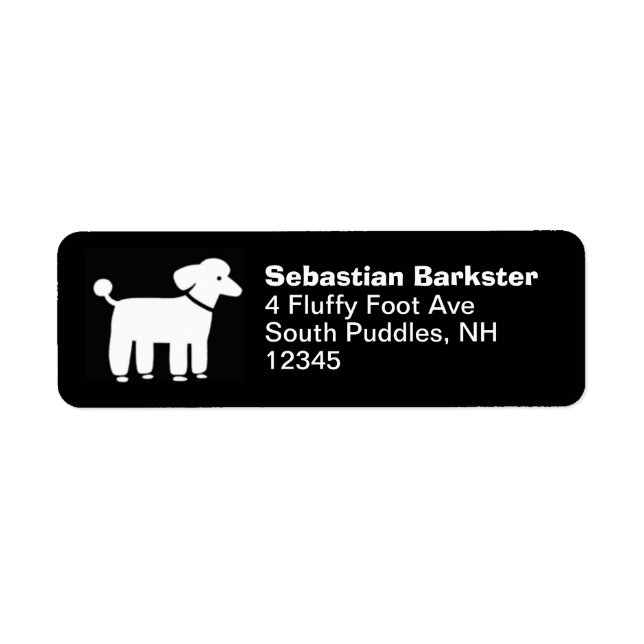 White Poodle Return Address Labels (Front)