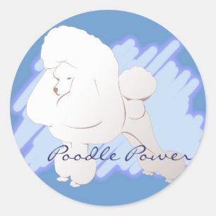 White Poodle Stickers