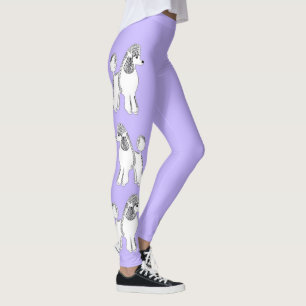 White Poodles Lilac Women's Leggings
