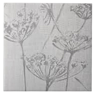 White Poofs of Fluff Ceramic Tile