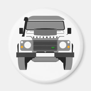 White Pop art Classic Land Rover Defender Magnet