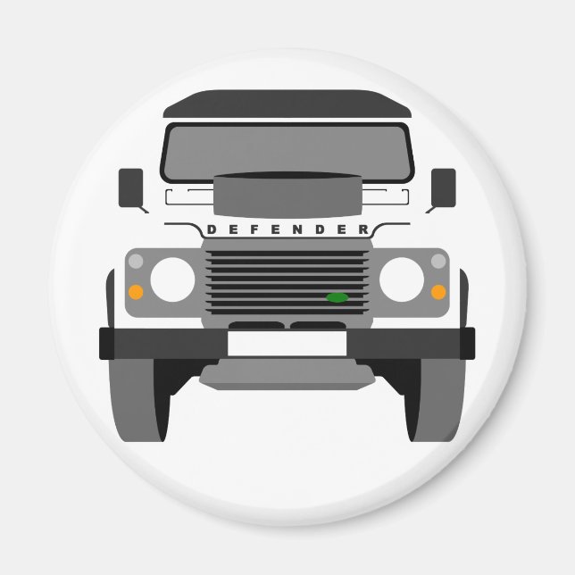 White Pop art Classic Land Rover Magnet (Front)