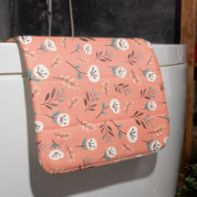 White Poppies Bath Mat in Red