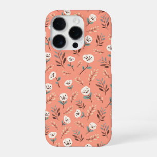 White Poppies on Bold Red Case