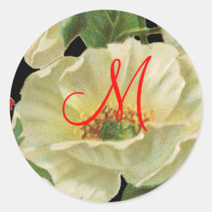 White Poppy Customisable Stickers
