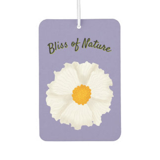 White Poppy Flower Car Air Freshener