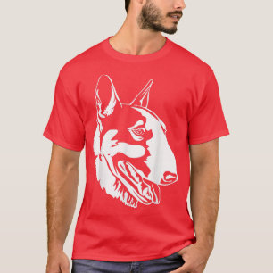 White Portrait Bully Bull Terrier for Dog Owner T-Shirt