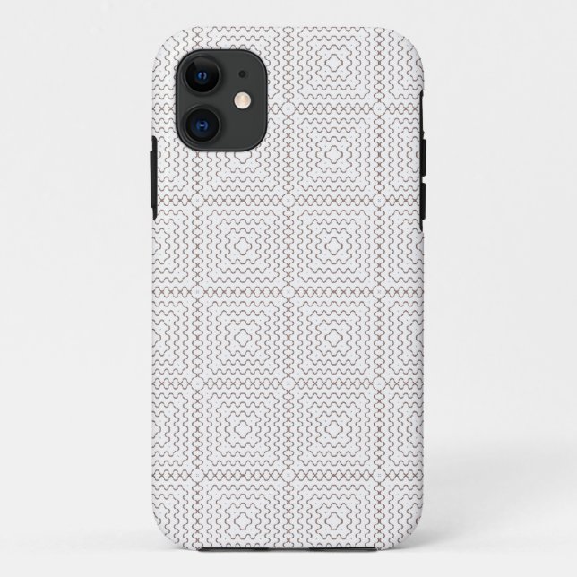 White Preppy Argyle Pattern Seamless Case-Mate iPhone Case (Back)