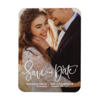 White Pretty Hand Lettering Photo Save the Date II