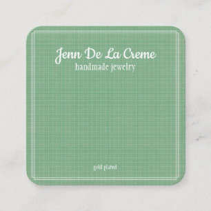 White Print Mint Green Jewellery Display Calling Card