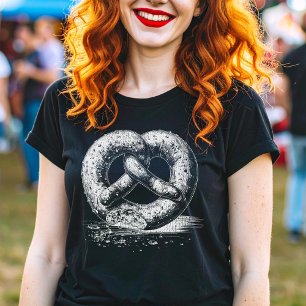 White Print Sketchy Pretzel T-Shirt